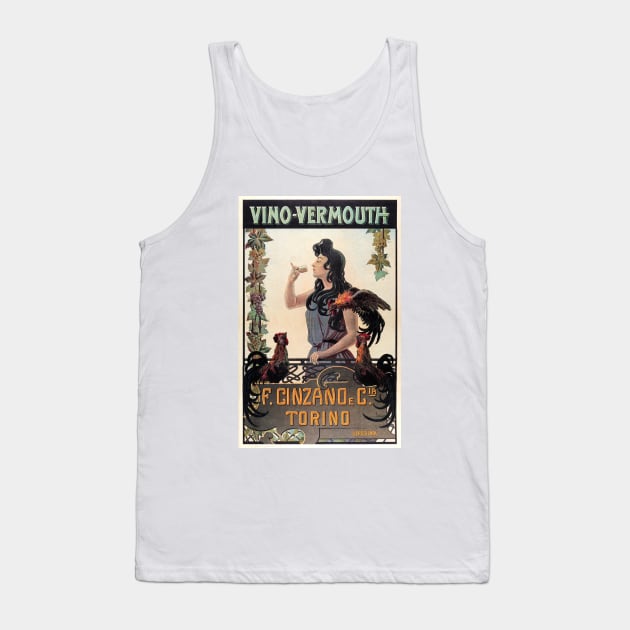 CINZANO VINO VERMOUTH TORINO Vintage Italian Herbal Liqueur Advert Tank Top by vintageposters